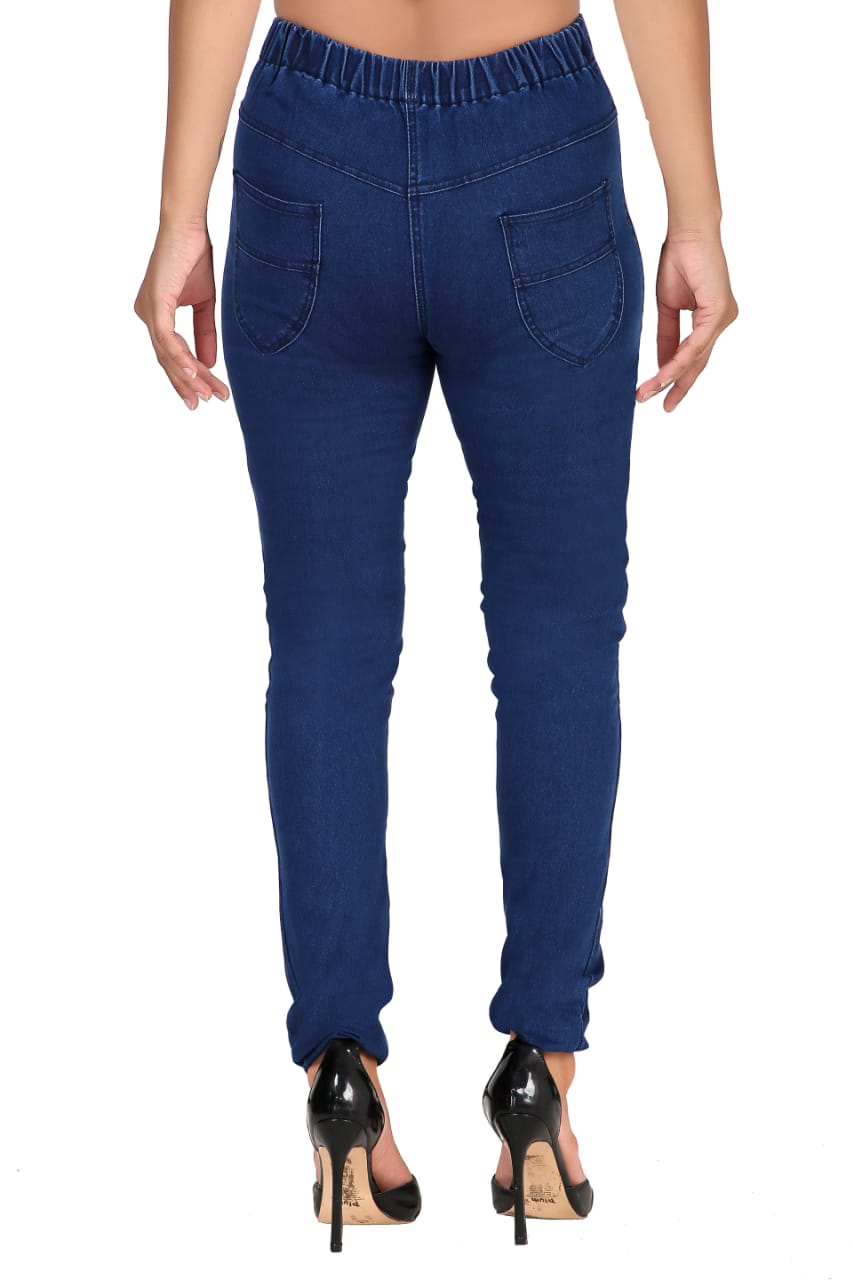 Northern Miles Solid Blue Jeggings for Women at Rs 599.00